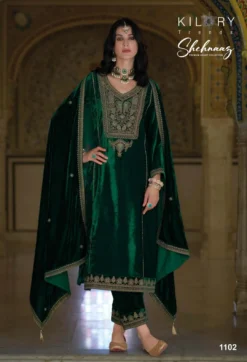 Kilory Shehnaaz Silk Velvet Dress Material Collection