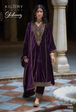 Kilory Shehnaaz Silk Velvet Dress Material Collection