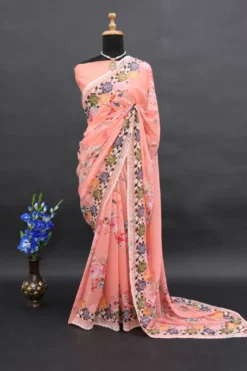 Kusum Vamika Flower Print Georgette Saree Wholesale