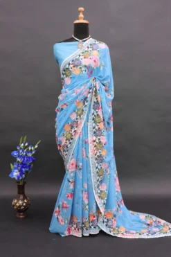Kusum Vamika Flower Print Georgette Saree Wholesale