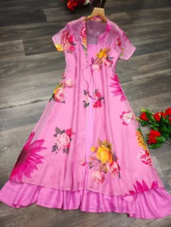 Mohini 9018 Pink Kurti with Shrug