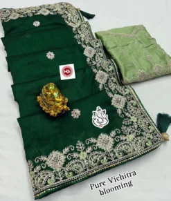 Ms Wedding Wear Vichitra Silk Saree New Design Collection