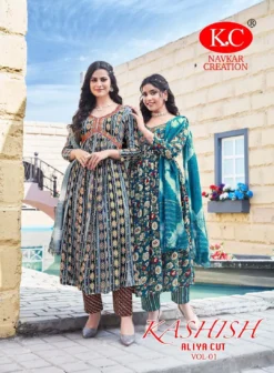 Navkar KC  Kashish Kurti Pant With Dupatta New Collection