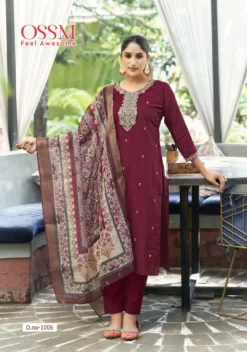 Ossm Meera Top Bottom With Dupatta New Collection