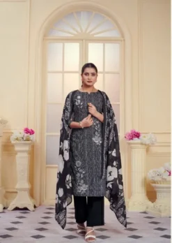 Radhika Azara All Black Cotton Dress Material Collection