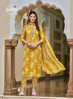 Radhika Cotton Fab Vol 3 Printed Kurti Bottom With Dupatta Set
