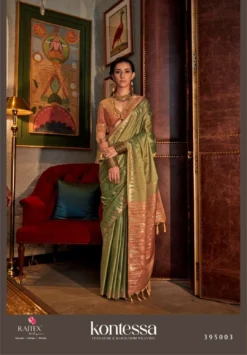 Rajtex Kontessa Silk Tussar Silk Handloom Saree Under 1500