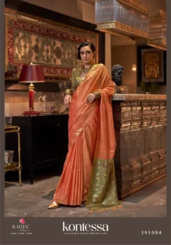 Rajtex Kontessa Silk Tussar Silk Handloom Saree Under 1500