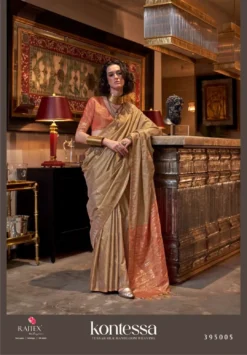 Rajtex Kontessa Silk Tussar Silk Handloom Saree Under 1500