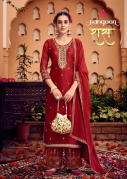 Rangoon Ras Silk Kurti Bottom With Dupatta Collection