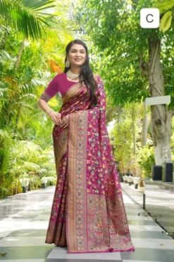 Sanjana Pashmina 9672 Soft Pashmina Saree Under 1000