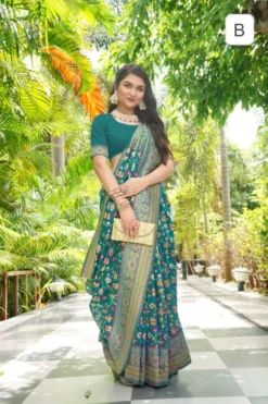 Sanjana Pashmina 9672 Soft Pashmina Saree Under 1000