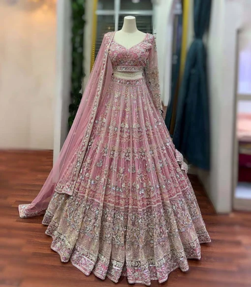 SBD 1652 Net Wedding lehenga Choli With Heavy Work
