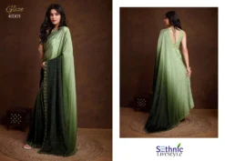Sethnic Glaze Two Tone Chinnon Swarovski Saree Wholesale