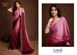 Sethnic Glaze Two Tone Chinnon Swarovski Saree Wholesale