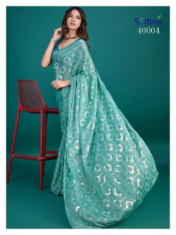 Sethnic Saamya Glass Zari Sequins Embroidery Saree Wholesale