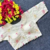 SS1089 Khadi Camric Cotton Readymade Blouse Long Sleeve New Design