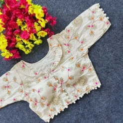 SS1089 Khadi Camric Cotton Readymade Blouse Long Sleeve New Design