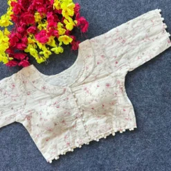 SS1089 Khadi Camric Cotton Readymade Blouse Long Sleeve New Design