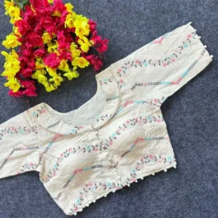 SS1089 Khadi Camric Cotton Readymade Blouse Long Sleeve New Design