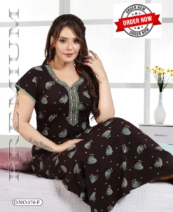Summer Special Vol PC576 Nighty Gown With Embroidery Design