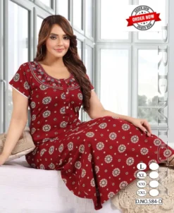 Summer Special Vol PC576 Nighty Gown With Embroidery Design