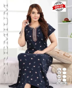 Summer Special Vol PC576 Nighty Gown With Embroidery Design