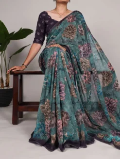 WMN 7008 Floral Georgette Saree Wholesale
