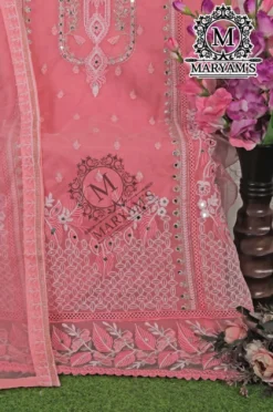 Zarin 182 Soft Organza Pakistani Dress With Embroidery Work