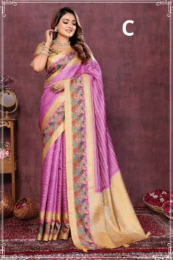 Sanjana Rajasvi Soft Raw Silk Saree Wholesale under 1500