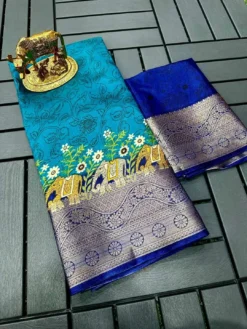 Karishma Elephant Mashru Silk Saree Wholesale under 1000