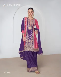 AASHIRWAD SHANAYA Chinnon Silk Kurti Palazzo Set