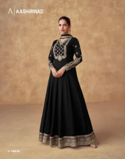 Aashirwad SWARA Chinnon Silk Wedding Gown Wholesale