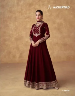 Aashirwad SWARA Chinnon Silk Wedding Gown Wholesale