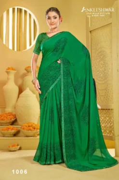 ANK Power Bank Georgette Print With Swarovski Work