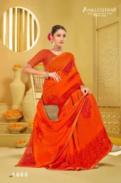 ANK Power Bank Georgette Print With Swarovski Work