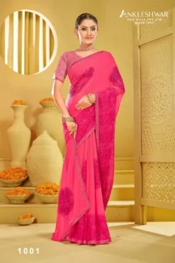 ANK Power Bank Georgette Print With Swarovski Work