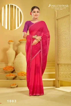 ANK Power Bank Georgette Print With Swarovski Work