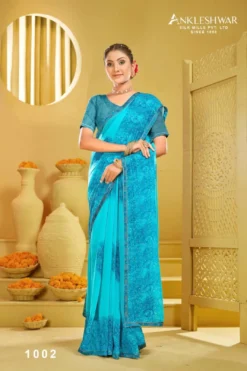 ANK Power Bank Georgette Print With Swarovski Work