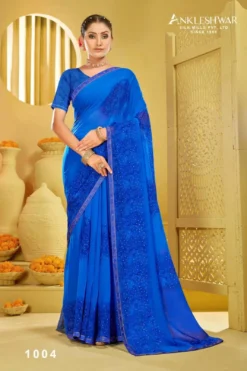 ANK Power Bank Georgette Print With Swarovski Work