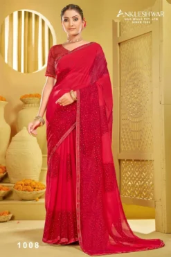 ANK Power Bank Georgette Print With Swarovski Work