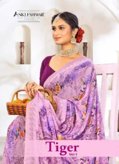 ANK Tiger Vol 01 Reniyal Print With Swarovski Work Saree