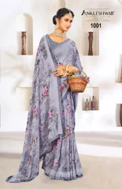 ANK Tiger Vol 01 Reniyal Print With Swarovski Work Saree