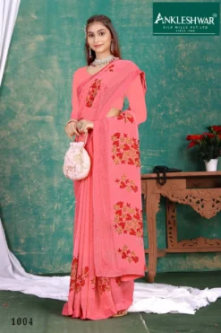 ANK TIKKI CHAT Vol 01 Chiffon Print With Swarovsk Butta Fancy Saree