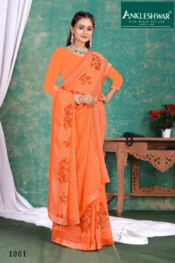 ANK TIKKI CHAT Vol 01 Chiffon Print With Swarovsk Butta Fancy Saree