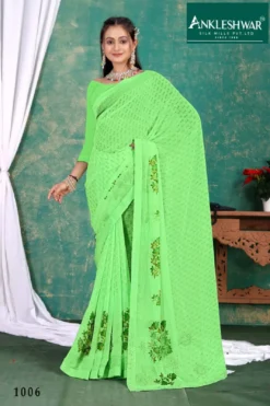 ANK TIKKI CHAT Vol 01 Chiffon Print With Swarovsk Butta Fancy Saree