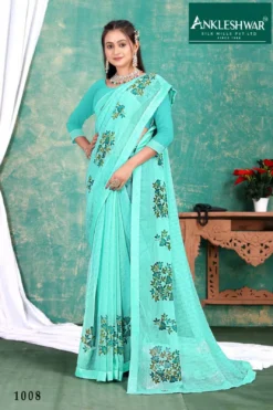 ANK TIKKI CHAT Vol 01 Chiffon Print With Swarovsk Butta Fancy Saree