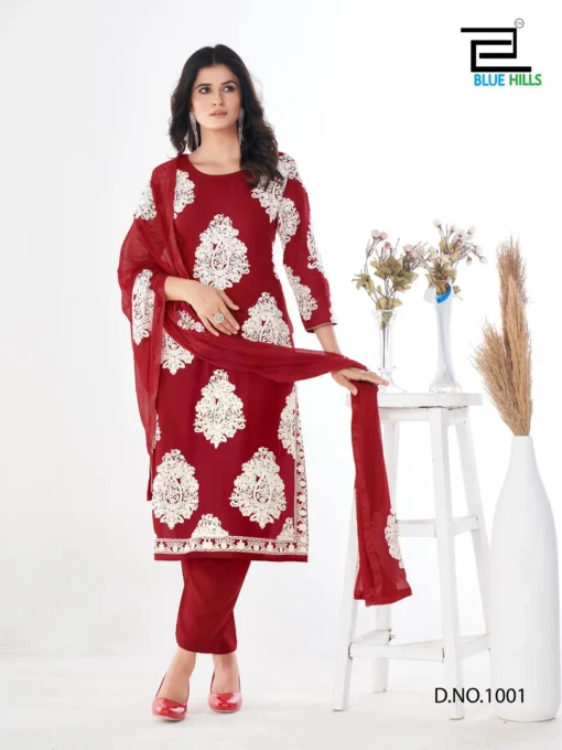 Blue Hills Madam Rayon Kurti Bottom With Dupatta