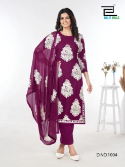 Blue Hills Madam Rayon Kurti Bottom With Dupatta