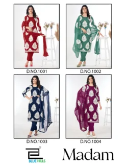 Blue Hills Madam Rayon Kurti Bottom With Dupatta